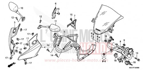 PANNEAU SUPERIEUR CBR600FC de 2012